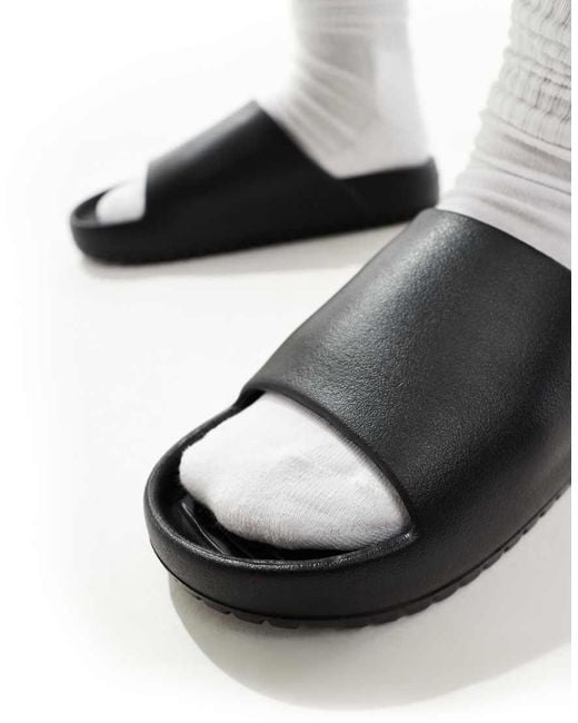 Slider Nere Con Suola Sagomata di Jack & Jones in Black da Uomo