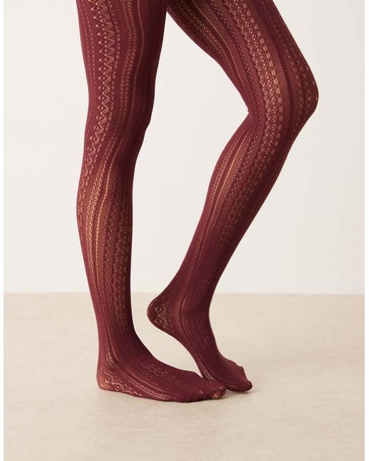 ASOS Red Pointelle Pattern Tights