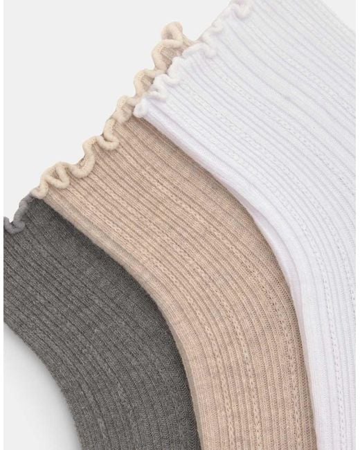 Confezione Da 3 Paia Di Calzini Bianchi di Pull&Bear in White