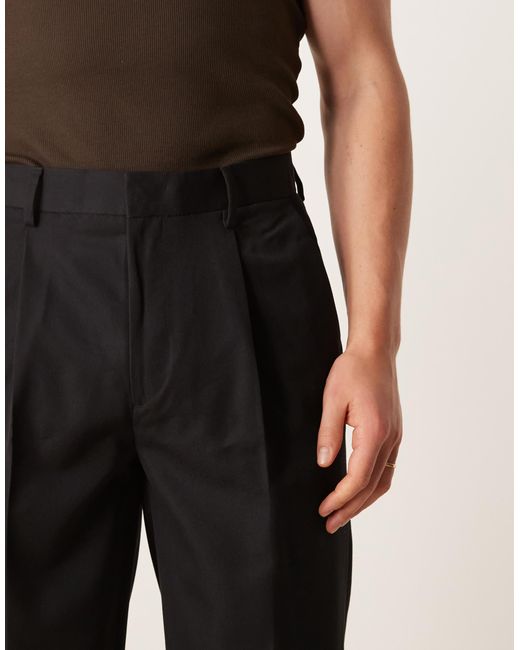ASOS – elegante, schmal zulaufende oversize-hose in Black für Herren