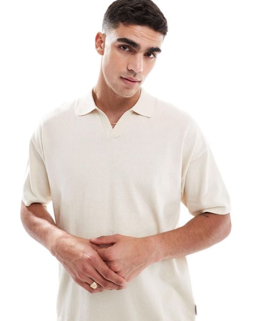 JJ Rebel – strick-polohemd in White für Herren