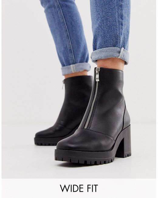 Raid Wide Fit Black Exclusive Janella Chunky Boots