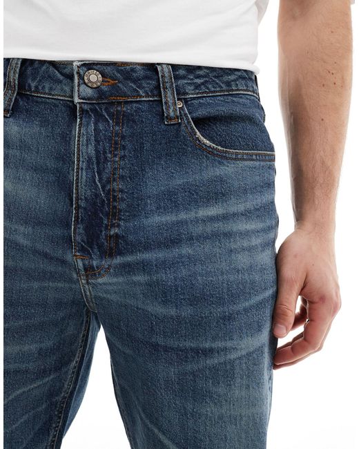 ASOS Blue Straight Leg Jeans With Stretch for men