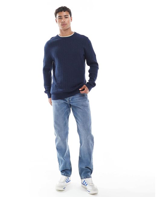 Pull torsadé Jack & Jones pour homme en coloris Blue