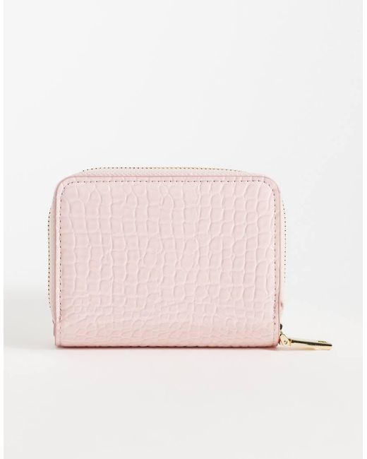 Mango Pink Croc Effect Small Wallet