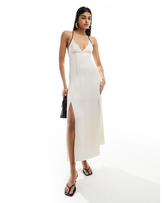 & Other Stories White Strappy Maxi Dress With Low Back