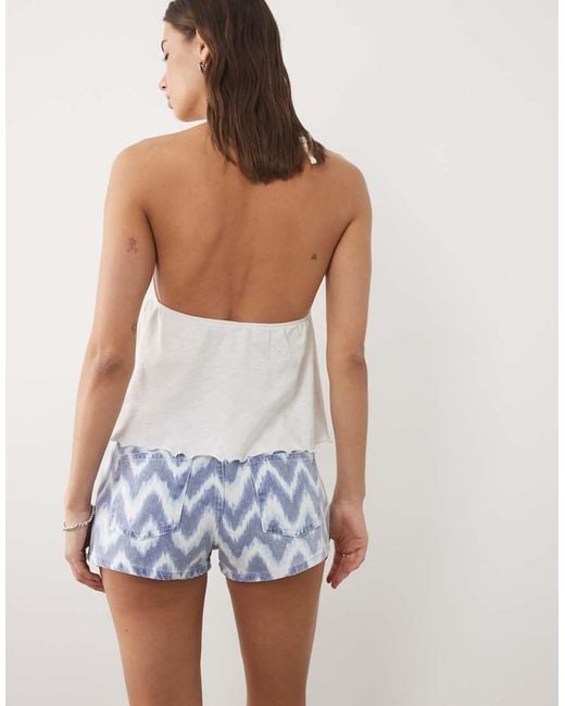 Mango White Teen 100% Cotton Denim Mini Short