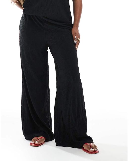 ONLY Black Textured Wide Leg Trousers Co-ord