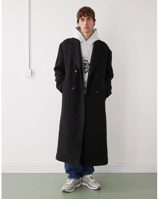 Weekday Black Wool Blend Oversized for men