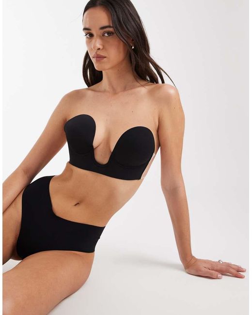 ASOS Black Backless Strapless Plunge Bra With Stick On Wing