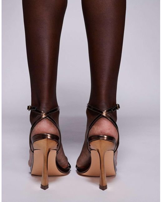 Public Desire Brown Thrill Ride Barely There Heeled Sandals