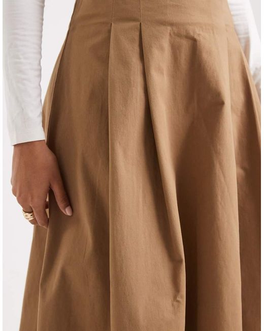 ONLY Natural Pleated Maxi A-line Skirt