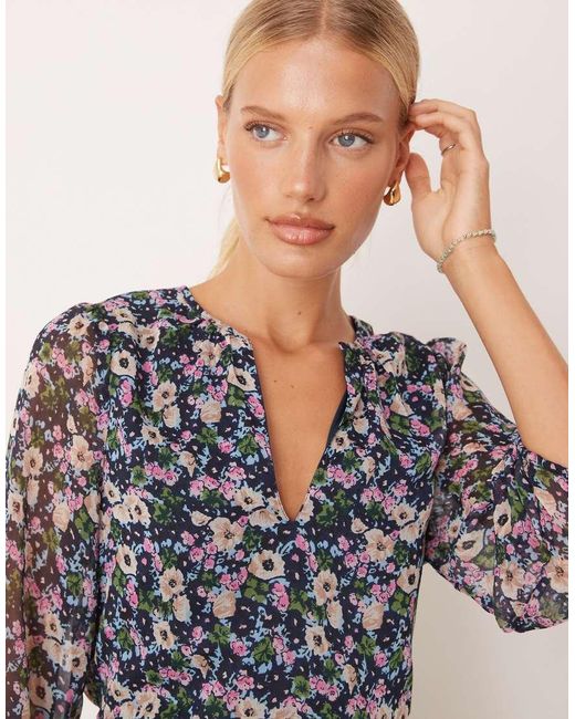 Vila Multicolor Wrap Front Mini Dress