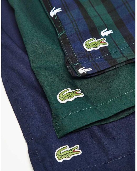 Lacoste Blue 3 Pack Woven Boxer for men