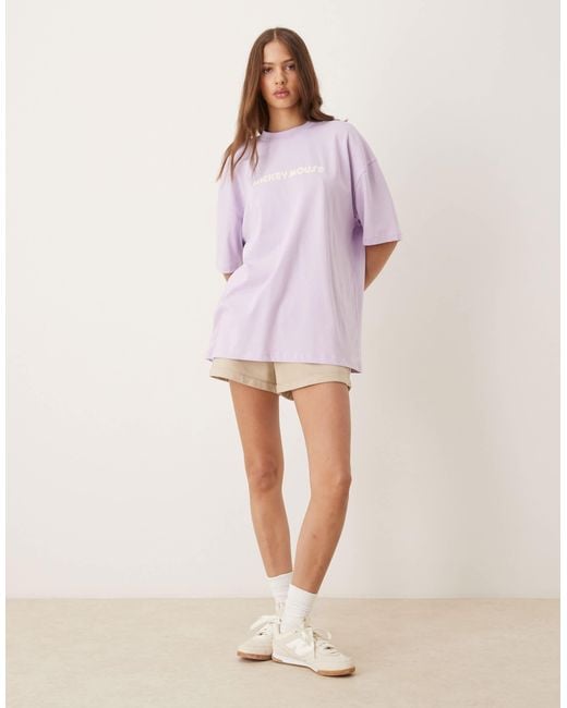 ASOS Pink Disney Oversize T-Shirt With Mickey Mouse Print