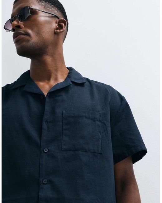 New Look Blue Boxy Shirt for men