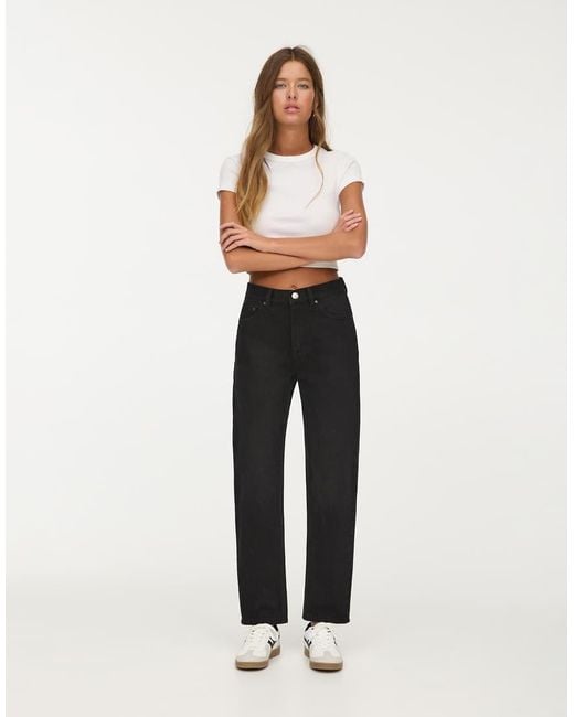 Pull&Bear Black Basic Mom Jeans
