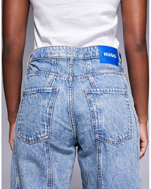 HUGO Blue Leni Jeans With Wave Seams