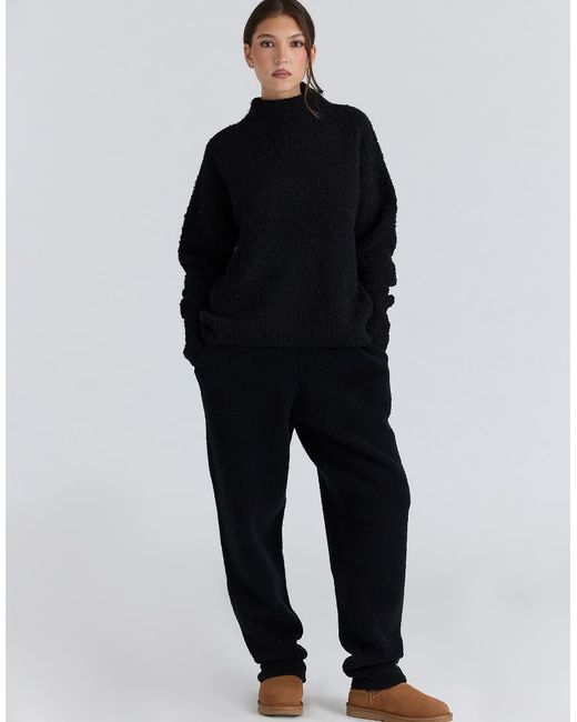 House Of Cb Blue Brooklyn Wool Boucle Knit Sweater