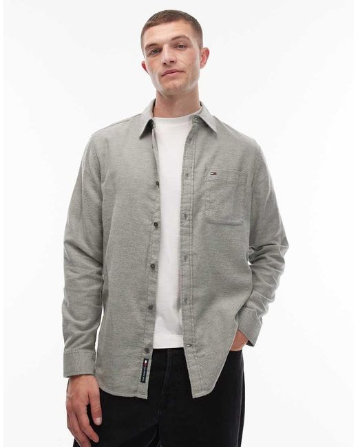 Tommy Hilfiger Gray Regular Flannel Shirt for men
