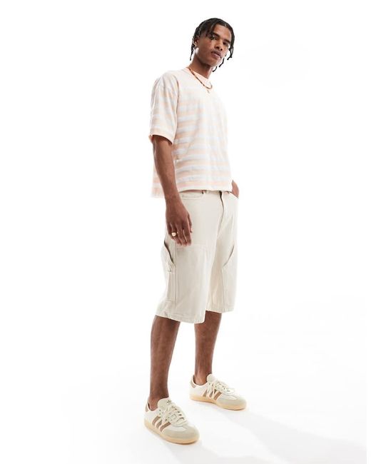 Camiseta A Rayas Rosas Y Blancas De Corte Cuadrado Extragrande De Tejido Grueso De 220 G/M² De ASOS de hombre de color Natural