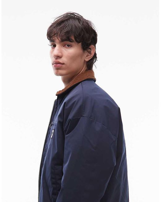 Obey Blue Elysian Worker Jacket for men
