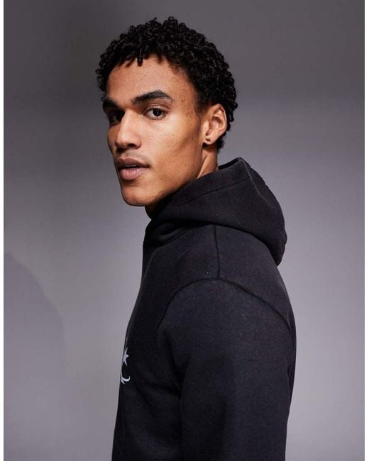 ADPT Blue Oversized Hoodie With Star Logo for men