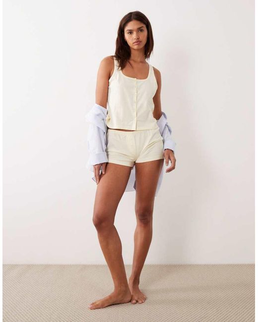 ASOS White Mix & Match Button Through Pyjama Vest Top