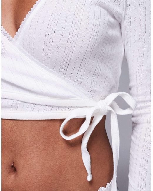 Oh Polly Gray Wrap Lounge Top Co-ord