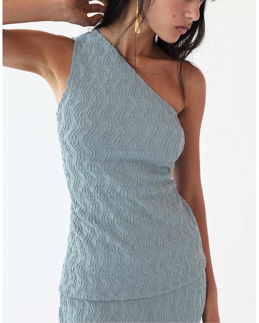 Pull&Bear Blue – strukturiertes, asymmetrisches oberteil