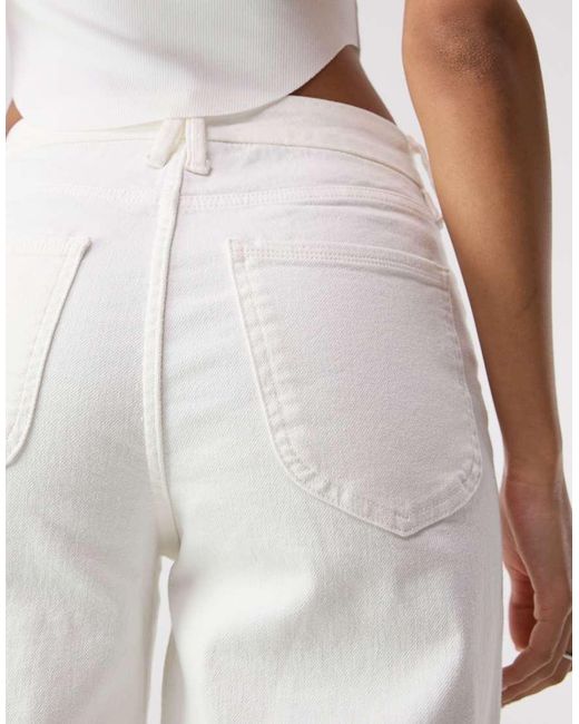 GOOD AMERICAN White Good Waist Cropped Palazzo Jeans