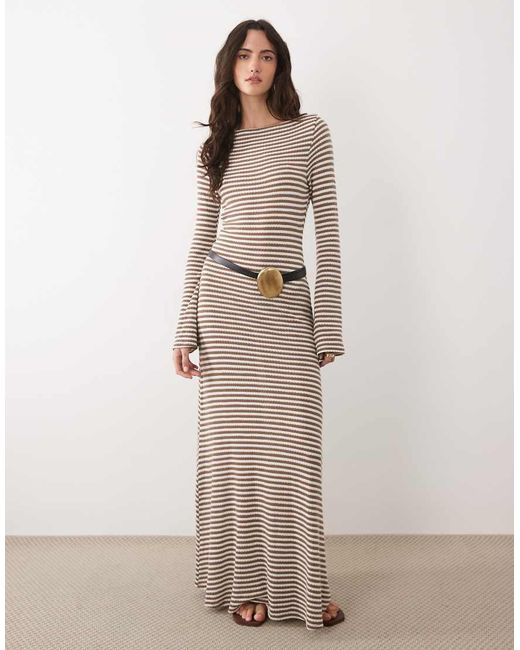 ASOS Natural Long Angel Sleeve Maxi Dress