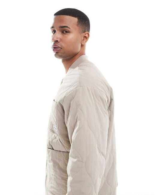 Jack & Jones – gesteppte bomberjacke in Gray für Herren