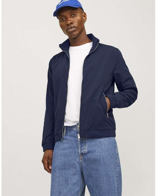 Jack & Jones Blue Bomber Jacket for men