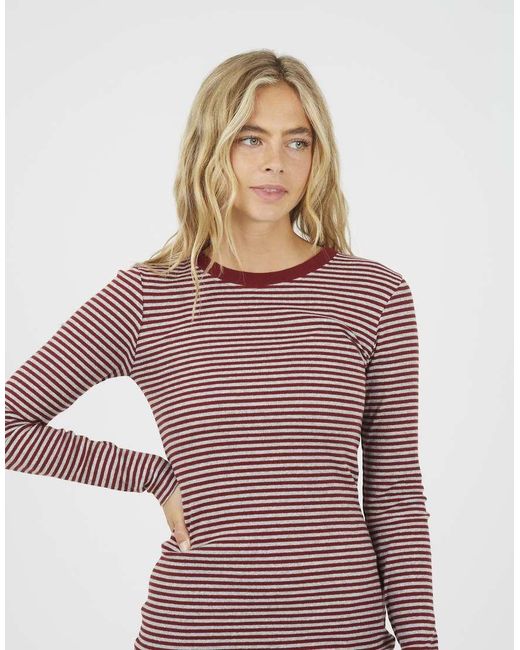 Brave Soul Red Stripe Long Sleeve Jersey Mini Dress