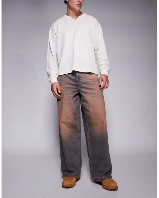 ASOS Brown Super baggy Fit Jeans With Tint for men