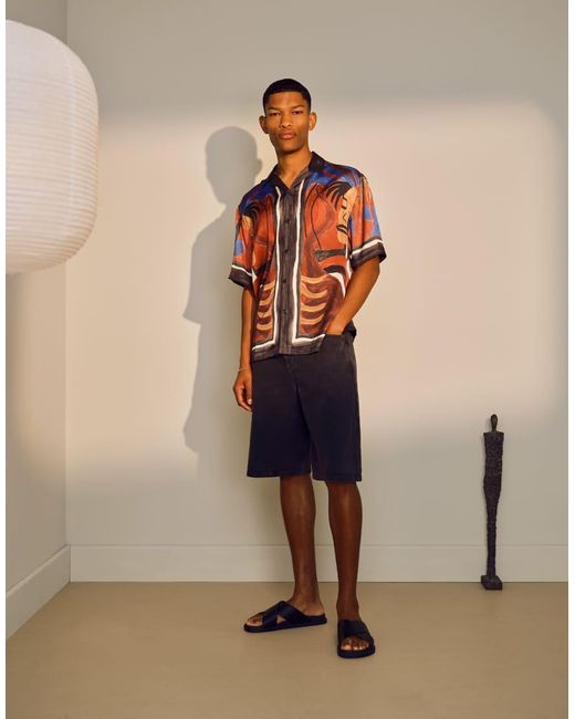 Camicia A Maniche Corte di Topman in Orange da Uomo