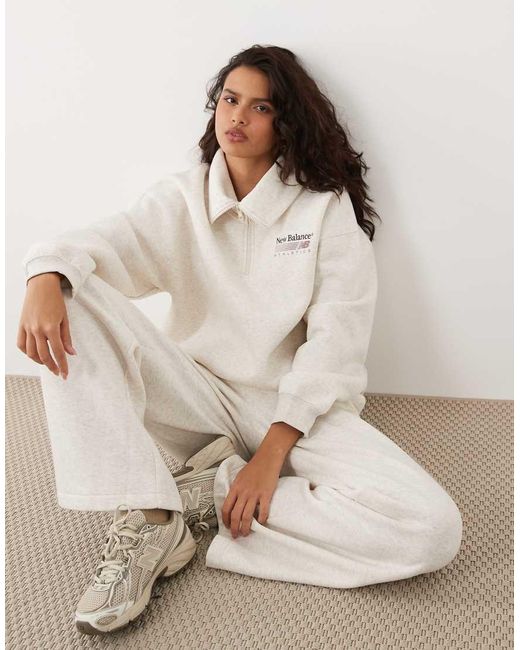 New Balance Natural Trackside Fleece Half Zip Sweatshirt