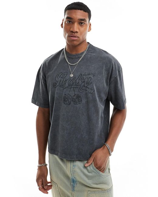 ASOS Gray Boxy Fit Oversized Heavyweight T-shirt for men