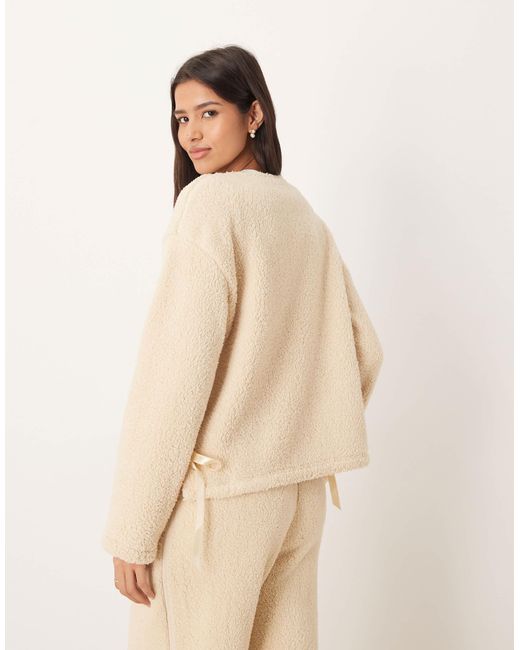 ASOS Natural Lounge Cuddle Fleece Jacket