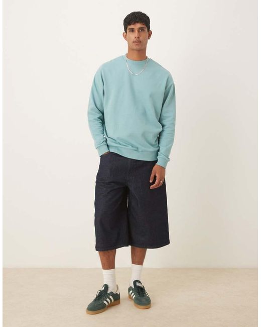ASOS Blue Essentials Relaxed Fit Sweatshirt for men