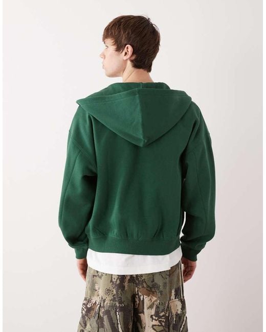 Collusion Green Zip Through Hoodie for men