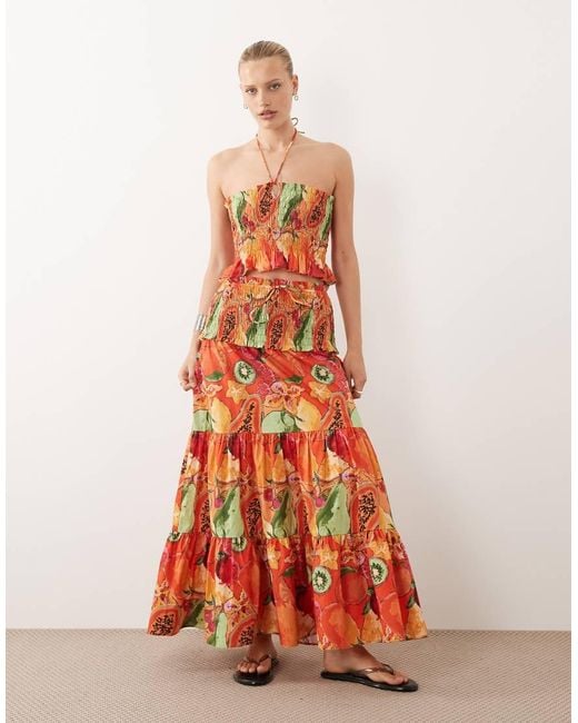 ASOS Multicolor Shirred Bandeau Top