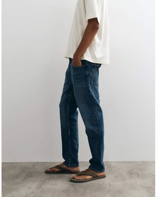 Mango Blue Tapered Jeans for men