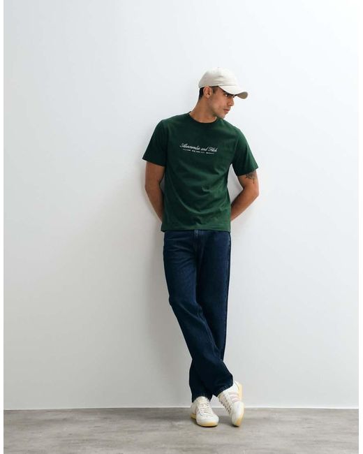 Abercrombie & Fitch Green Trend Chest Script Logo T-shirt for men