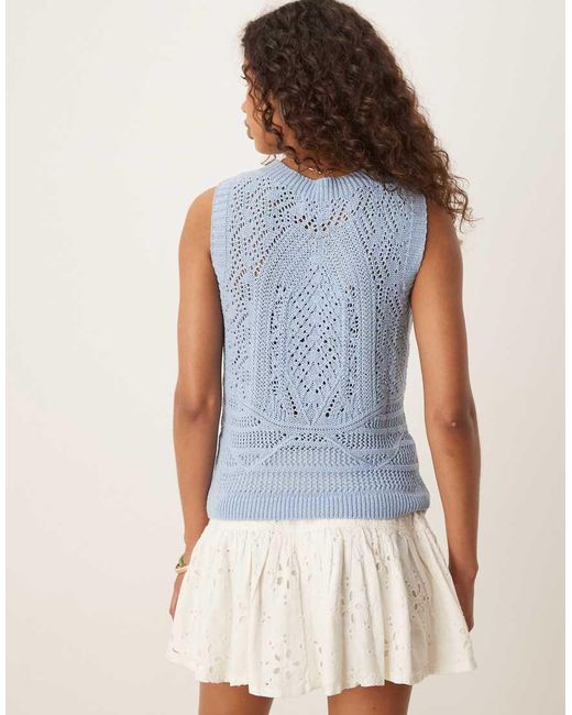 ASOS Grofgebreide Tanktop in het Blue
