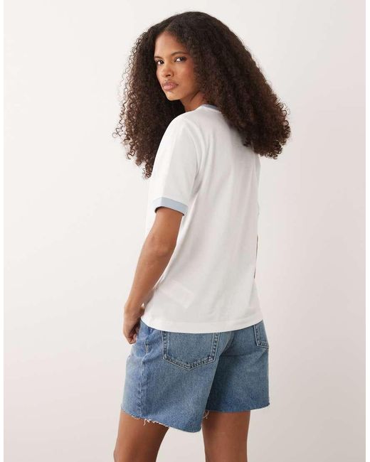 Barbour White Madeline Short Sleeve Logo Contrast T-Shirt