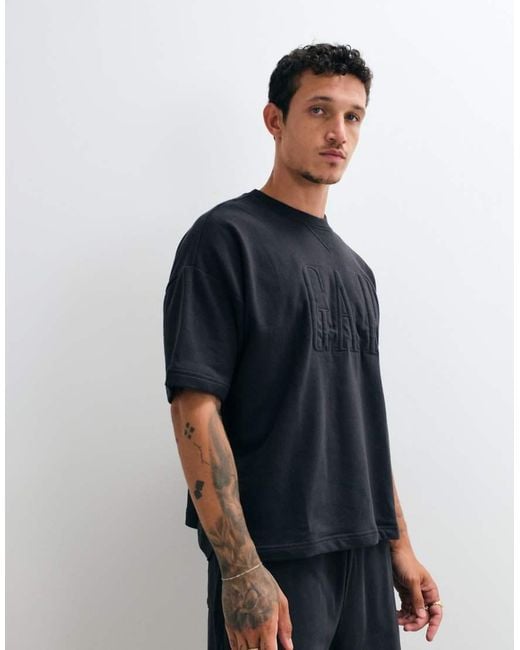 Gap Blue Chest Logo Baggy T-Shirt Co-Ord for men
