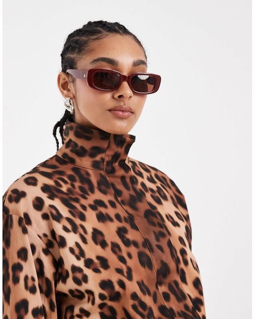 ASOS White High Neck Funnel Neck Bubble Jacket