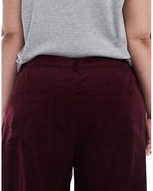 ASOS Purple Asos Design Curve Cord Wide Leg Pants